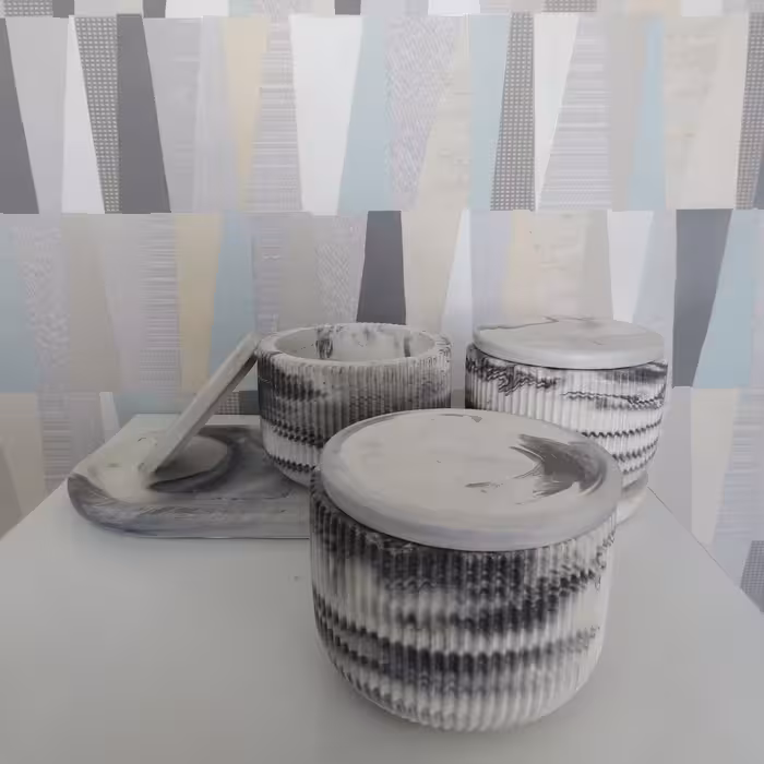 بانکه مدل سنگی کد 990 مجموعه 3 عددی به همراه سینی