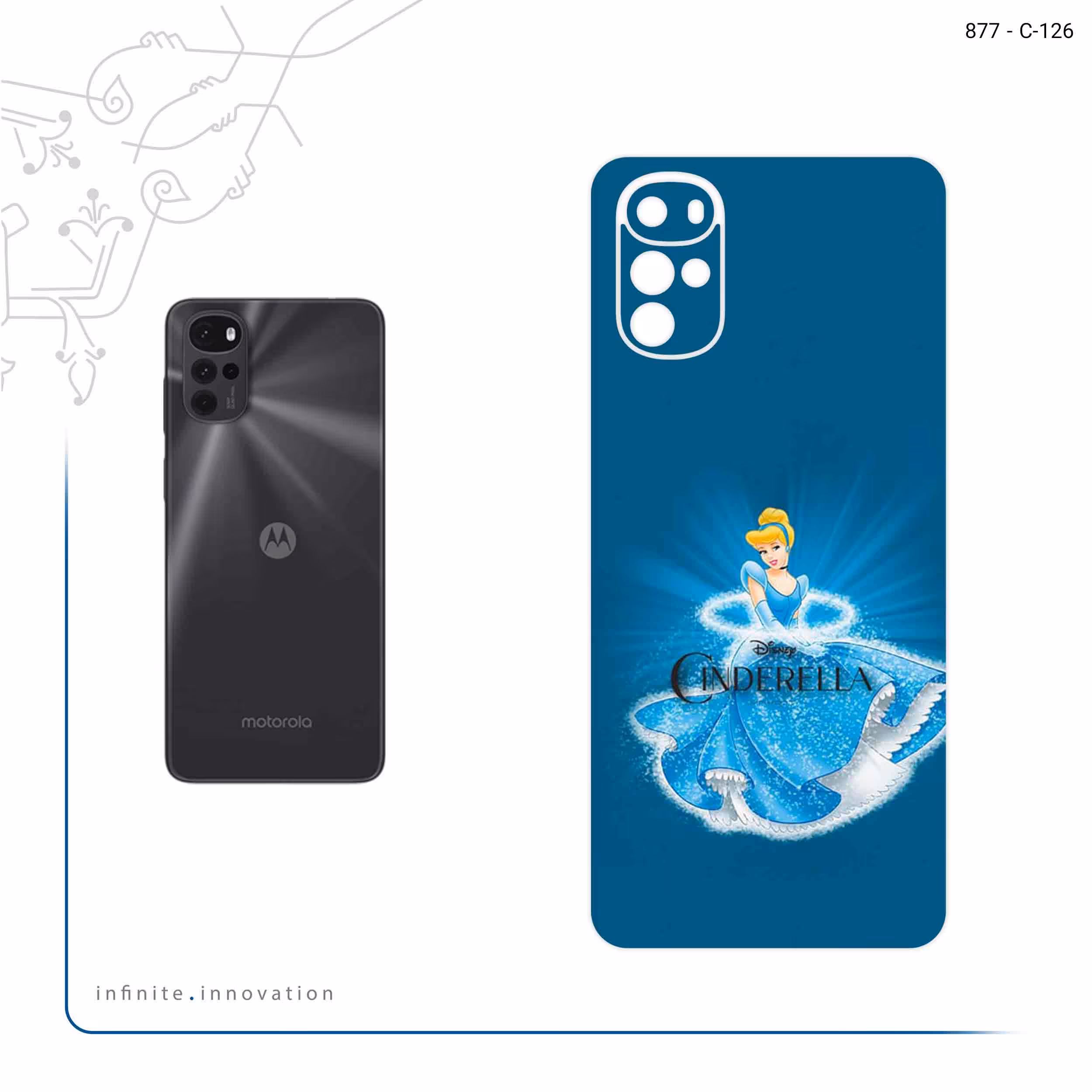 برچسب پوششی ماهوت مدل Cinderella مناسب برای گوشی موبایل موتورولا Moto G22