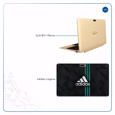 برچسب پوششی ماهوت مدل adidas-Logo مناسب برای تبلت جی ال ایکس W11 Plus
