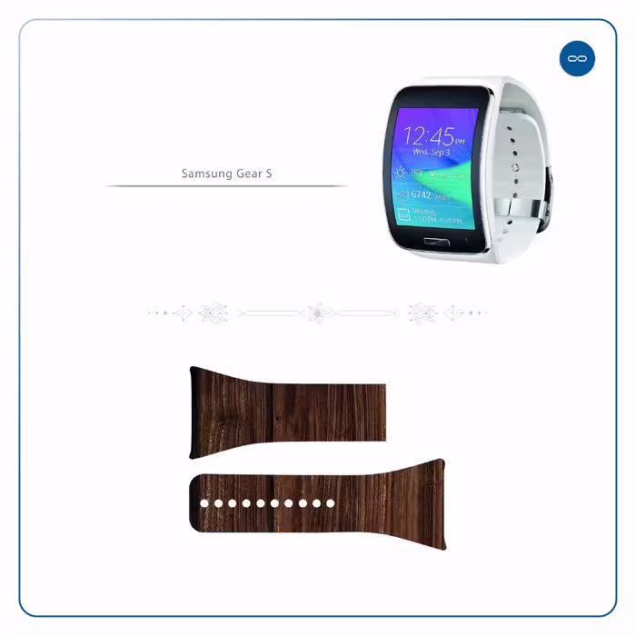 برچسب ماهوت طرح Dark_Walnut_Wood مناسب برای ساعت هوشمند سامسونگ Galaxy Gear S