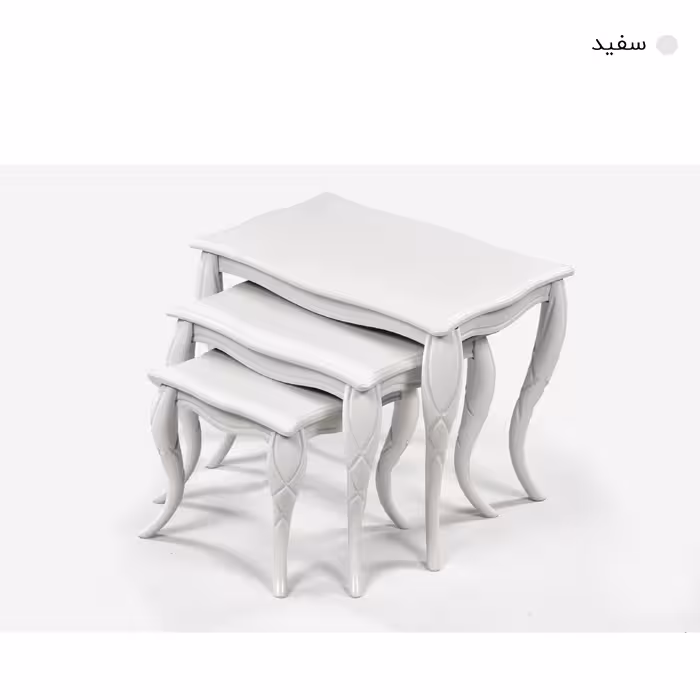 میز پذیرایی میز چوب مدل پیچک مجموعه 4 عددی