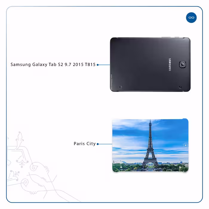 برچسب پوششی ماهوت مدل Paris City مناسب برای تبلت سامسونگ Galaxy Tab S2 9.7 2015 T815