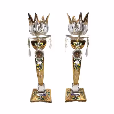 شمعدان بوهمیا مدل لاله بسته دو عددی