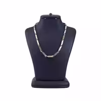 زنجیر استیل مردانه کبریتی نقره ای طلایی طرح ورساچه 4031