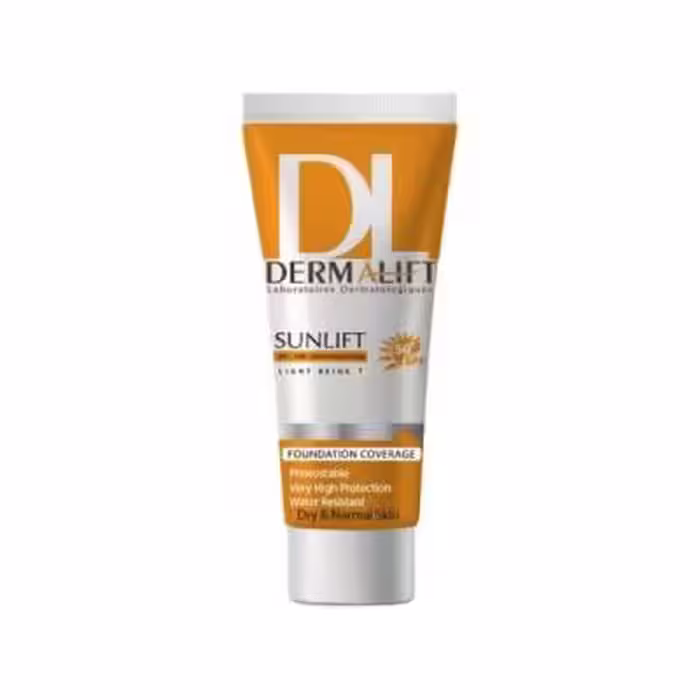 کرم ضد آفتاب SPF50 درمالیفت مناسب پوست های خشک و معمولی شماره 1 حجم 40 میلی لیتر - بژ روشن