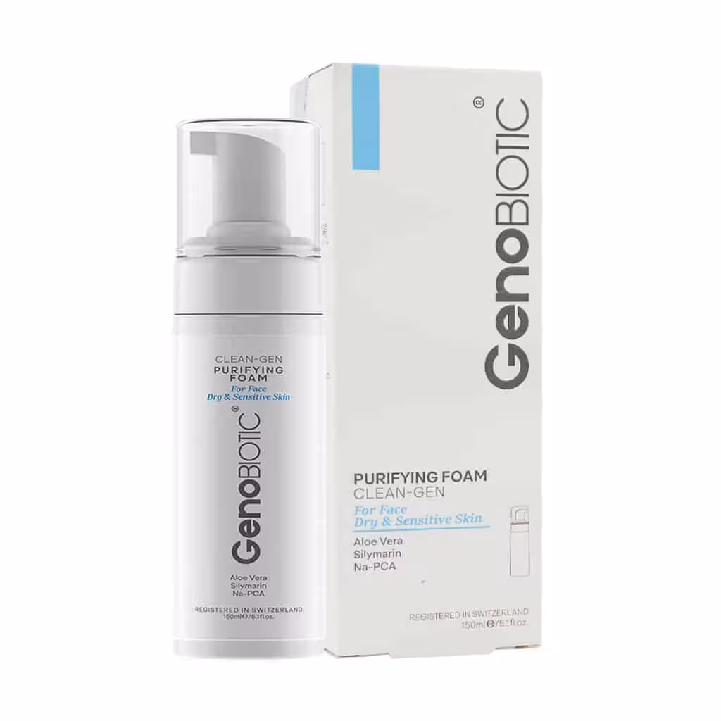 فوم شستشوی صورت ژنوبایوتیک مناسب پوست های خشکGeno Biotic Face Foam For Dry & Sensitive Skin