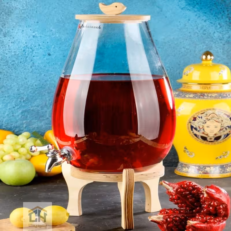 کلمن شیشه ای پایه چوبی طرح اریکا مدل 3240