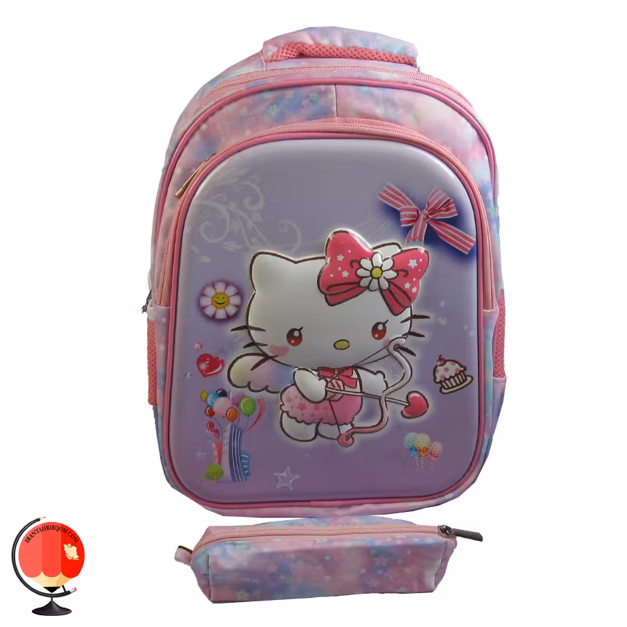 ست کوله پشتی و جامدادی طرح برجسته کیتی