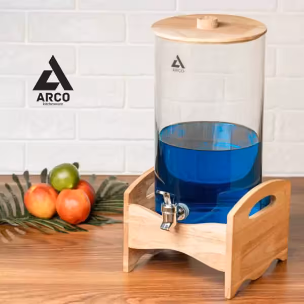 کلمن شیشه ای 6 لیتر چوب و بلور موناکو آرکو