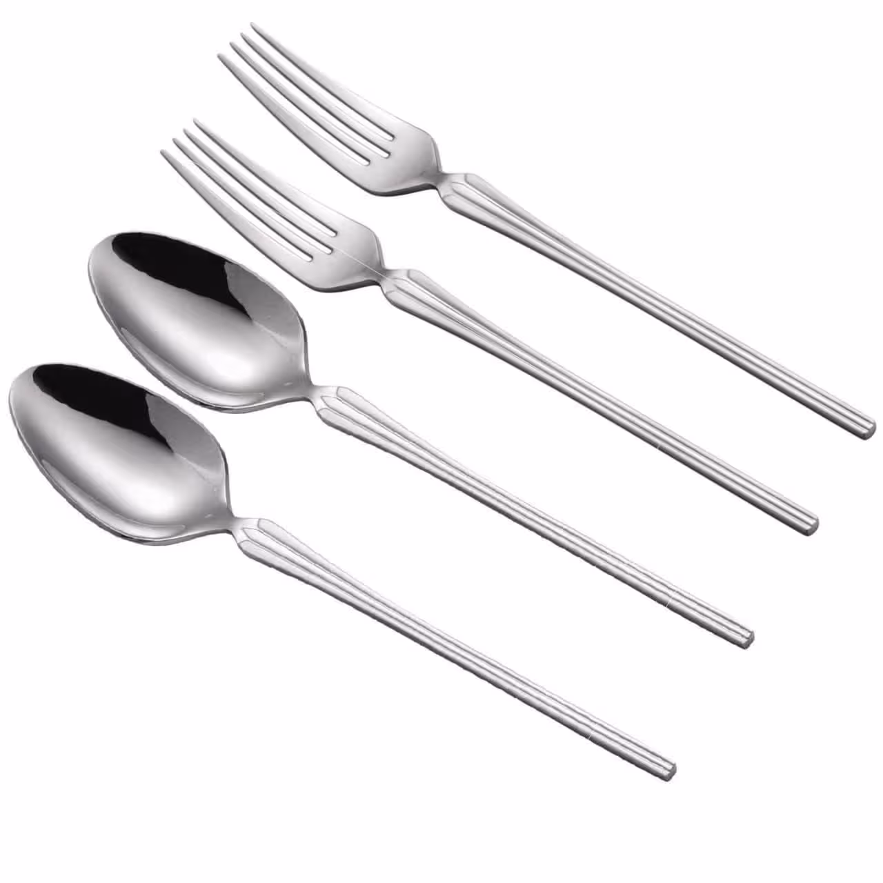 ست قاشق و چنگال 4 عددی جی فی نی GIFFINI استیل براق مدل 03 