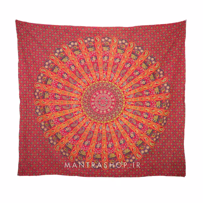 بکدراپ تپستری هندی طرح ماندالا (روتختی دو نفره) کد 157