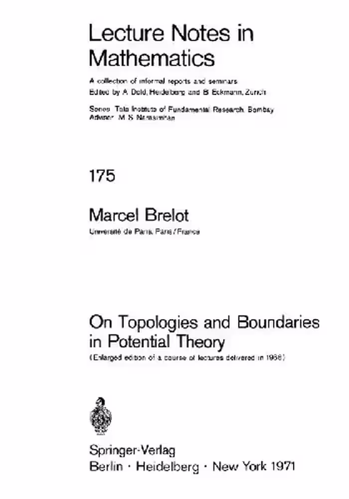 خرید و دانلود نسخه کامل کتاب On Topologies And Boundaries In Potential Theory
