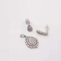 نیم ست نگین دار سفید