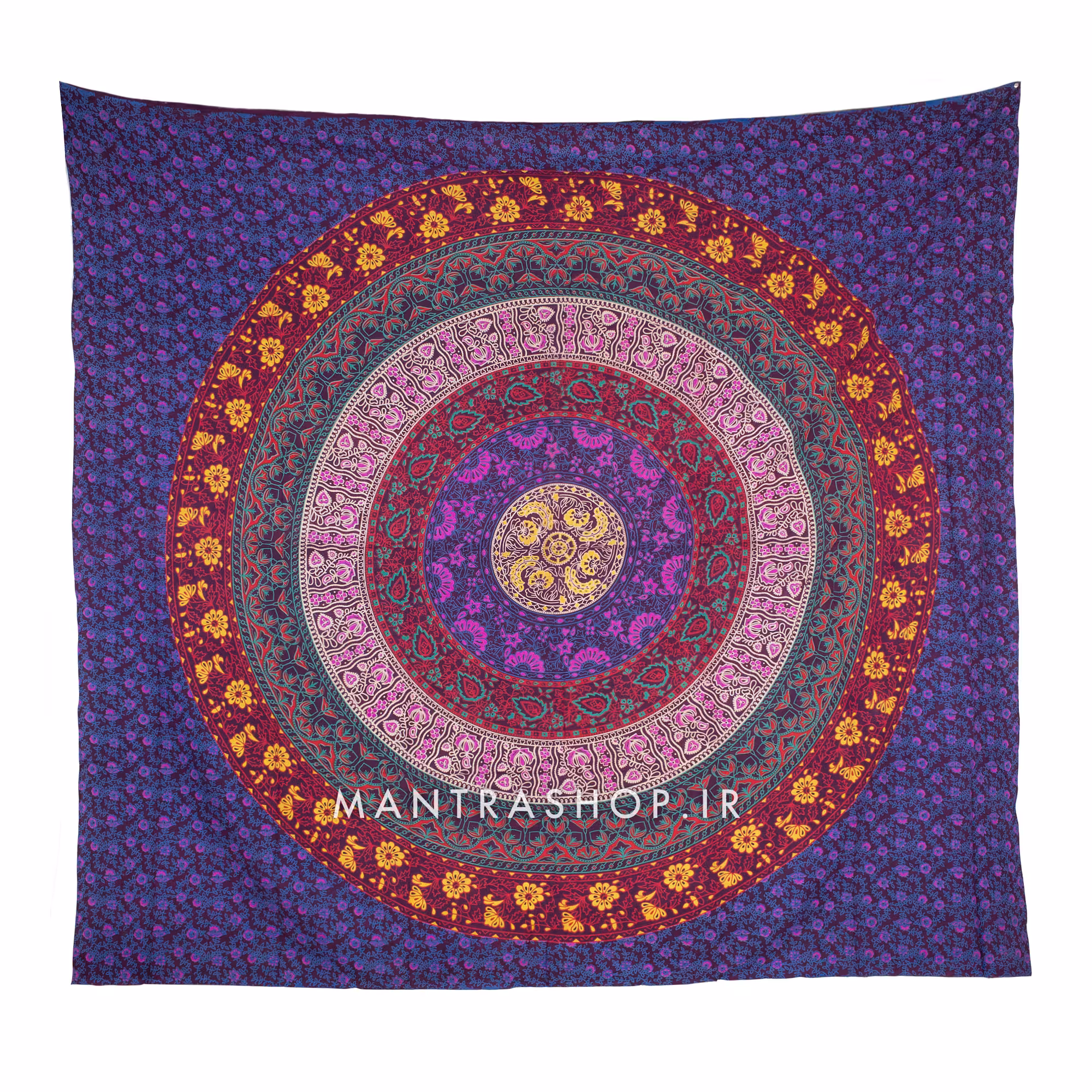 بکدراپ تپستری هندی طرح ماندالا (روتختی دو نفره) کد 124