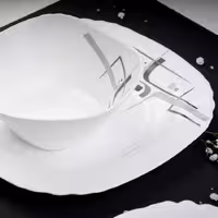 سرویس غذا خوری 25 پارچه اوپال هومیت طرح شایا خاکستری