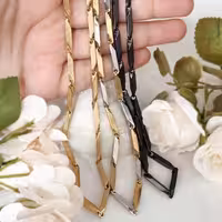 زنجیر تراش استیل رنگ ثابت مشابه طلا اسپورت مردانه