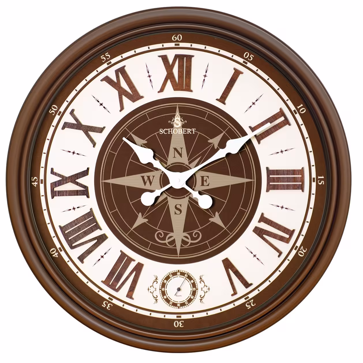 ساعت دیواری چوبی شوبرت مدل 6429 سایز 60