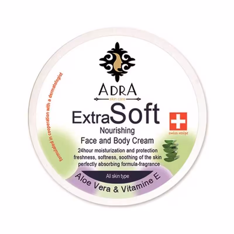 کرم کاسه ای مرطوب کننده دست و صورت آدرا حاوی آلوئه ورا