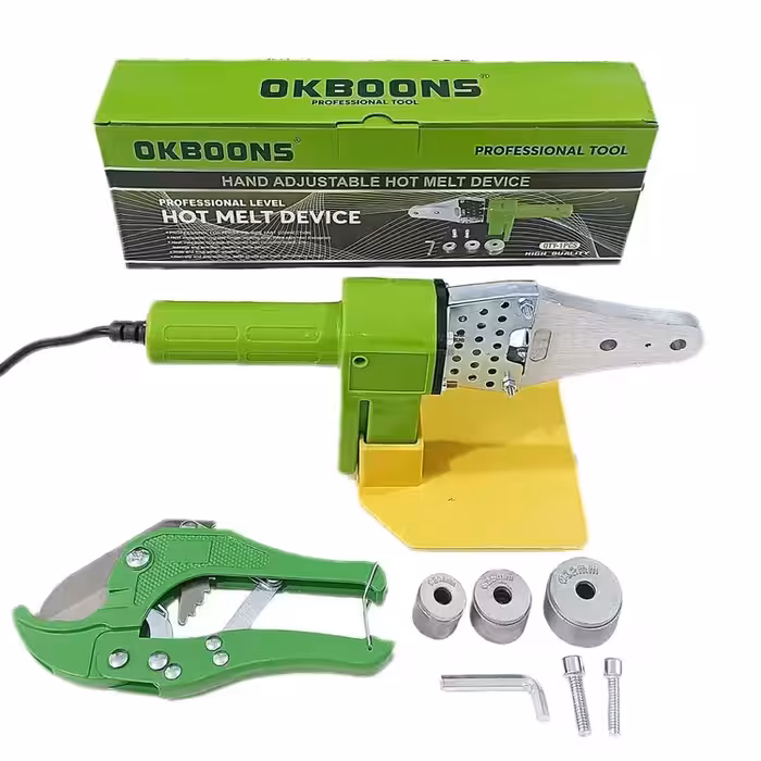 اتو لوله کشی OKBOONS به همراه متعلقات و قیچی