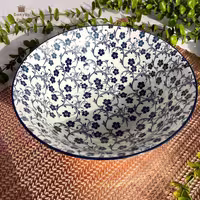 کاسه سالاد یا میوه دنی هوم طرح گل آبی