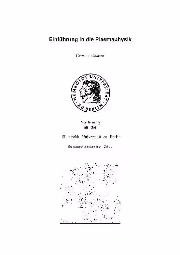 خرید و دانلود نسخه کامل کتاب Einfuehrung in die Plasmaphysik