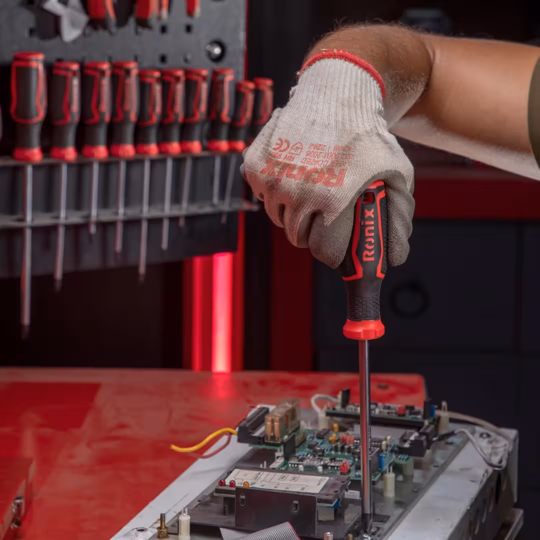 پیچ گوشتی دسته پلاستیکی دورنگ 125*5 چهارسو RH-2844