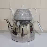 کتری و قوری استیل 2.5 لیتر قیطاسی TGH کد 30400 با ضمانت 15 ماهه ارسال رایگان