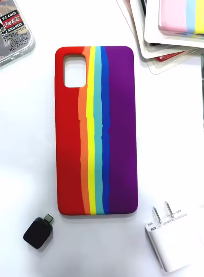 قاب سیلیکونی رنگین کمانی سامسونگ Samsung A71Samsung A71 rainbow silicone case