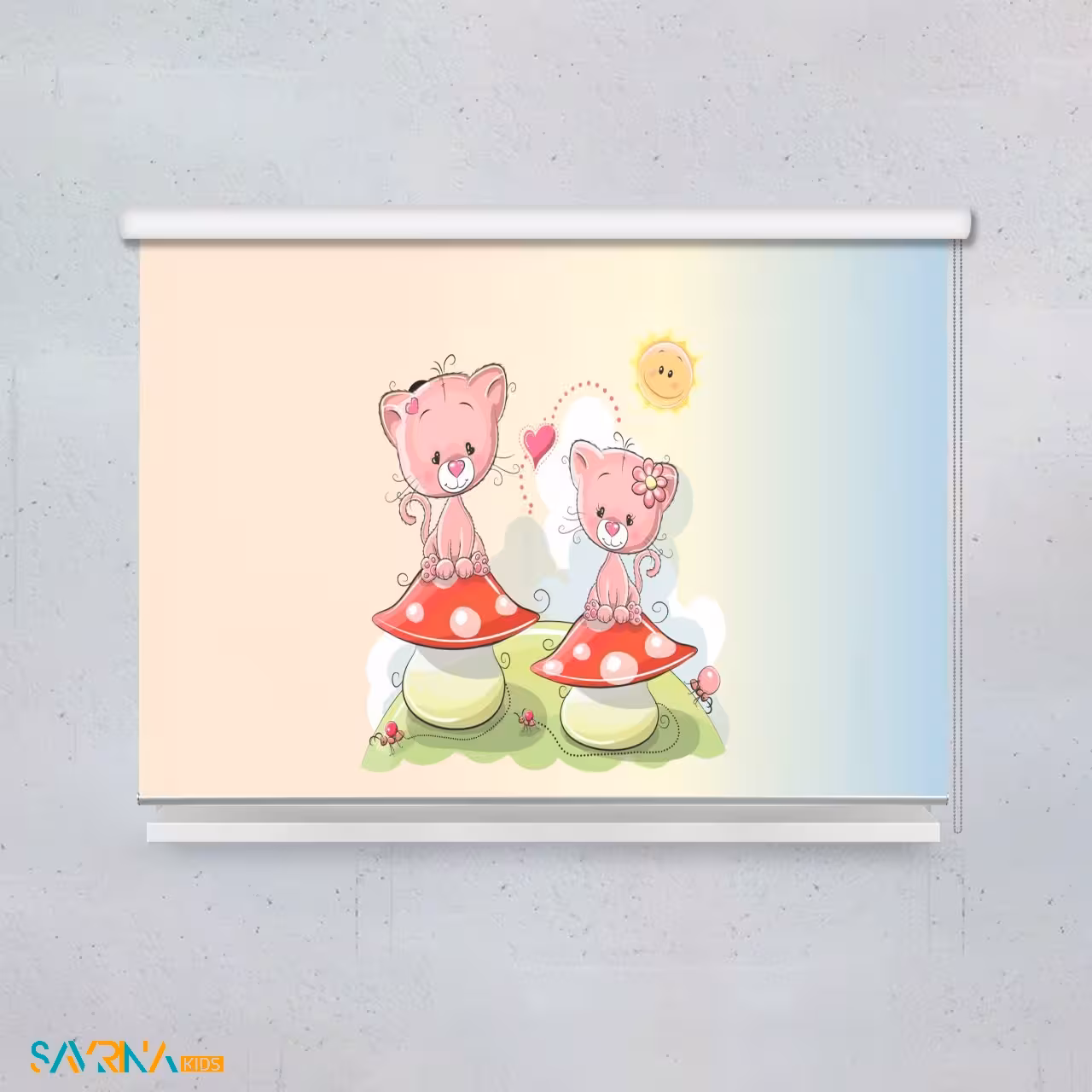 پرده شید بچگانه طرح گربه های ملوس کد AS1376