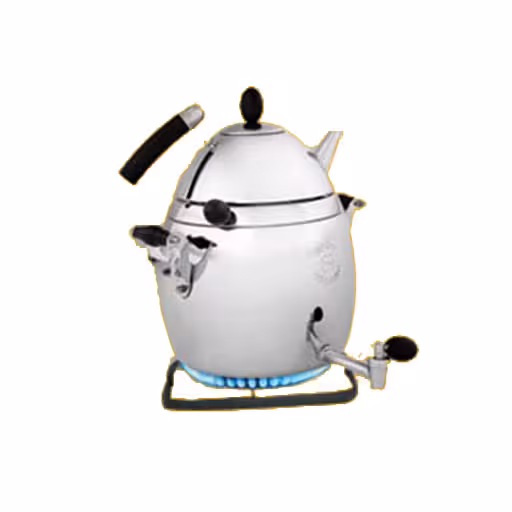 سماور گازی رومیزی آپولون مدل پولوتن همراه با قوری چینی مخصوص