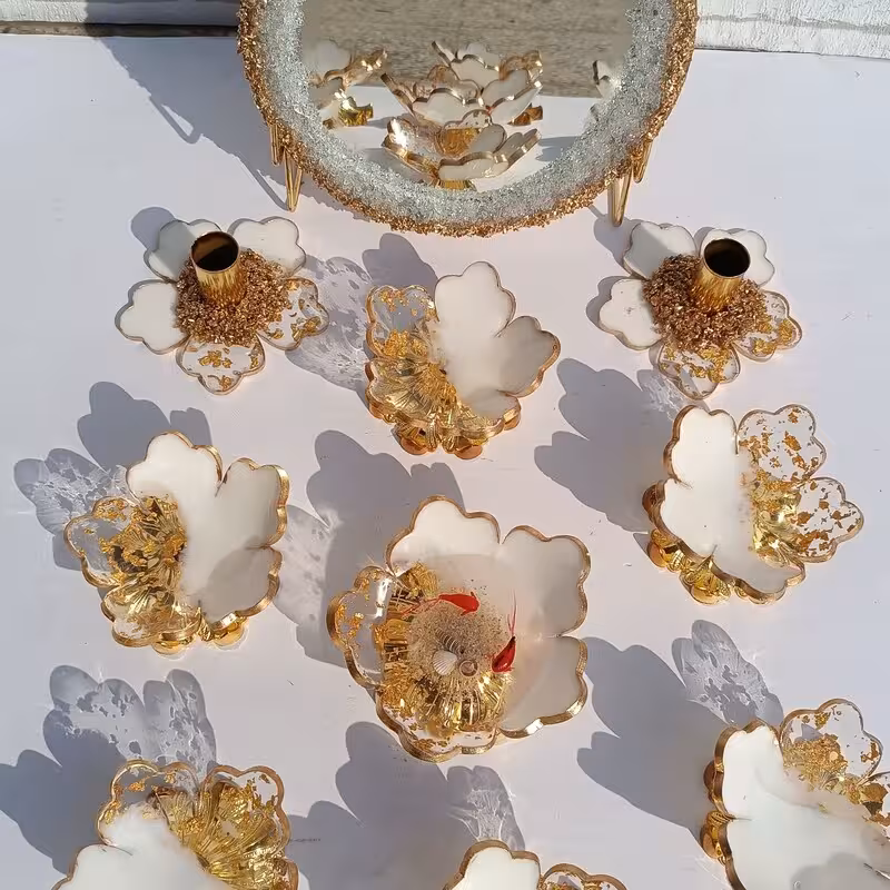 هفت سین رزینی  سفید طلایی