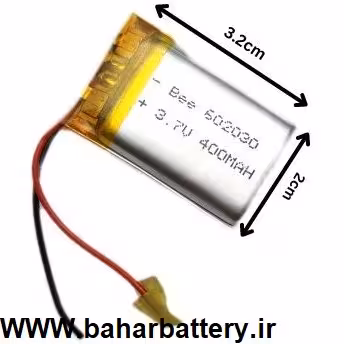 باتری آدامسی 602030 ظرفیت 400 میلی آمپر در ابعاد 30*20*60 میلیمتر