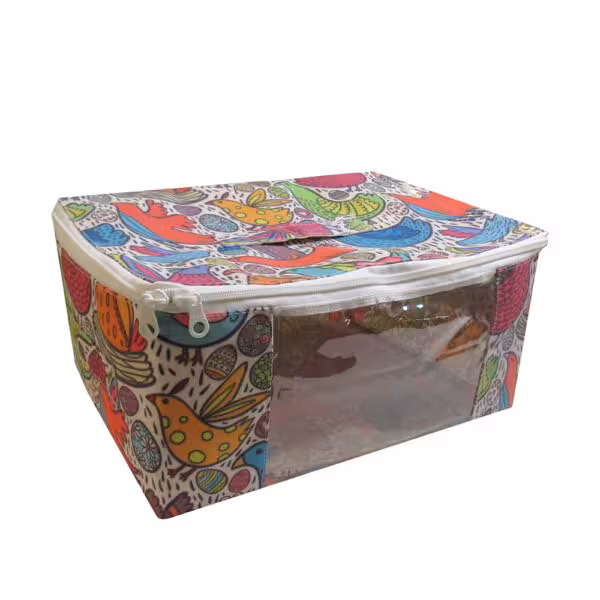 بنیس باکس لوازم زیپ دار 35×25 طرح پرنده و تخم مرغ متوسط