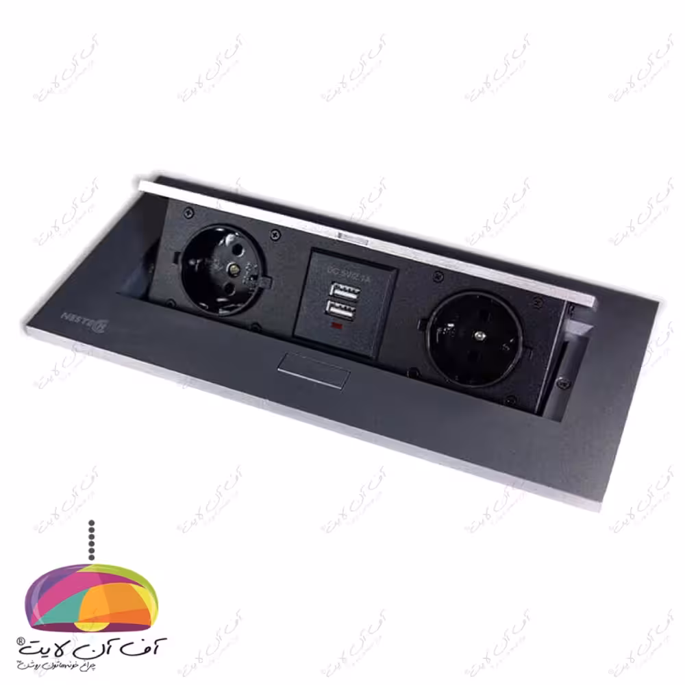 پریز رو میزی سری کامپکت مدل دو پریزه نستک