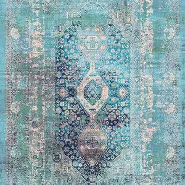 فرش تمام ابریشم  طرح فیروزه کد HAM.235.01