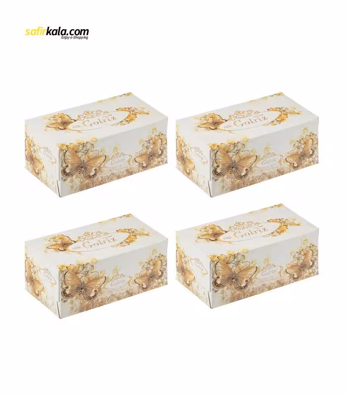 دستمال کاغذی 100 برگ گلریز گلدار مدل آذین بسته 4 عددی