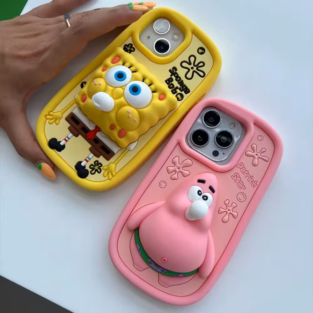 قاب فانتزی پاتریک و باب اسفنجی آدامسی برای اپل آیفون 12 پرو