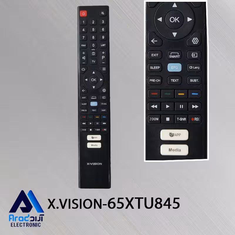 کنترل اصلی تلویزیون هوشمند ایکس ویژن 65XTU845