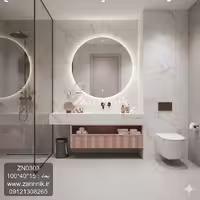 آینه و روشویی سرامیکی مدرن سفید زرین نیک کد ZN0303