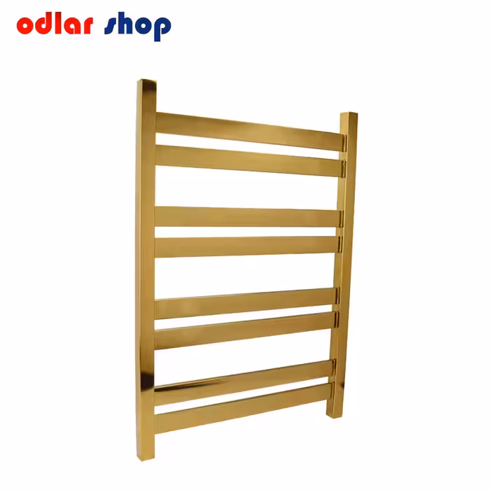 حوله خشک کن استیل طلایی 8 لول فلت(تخت)