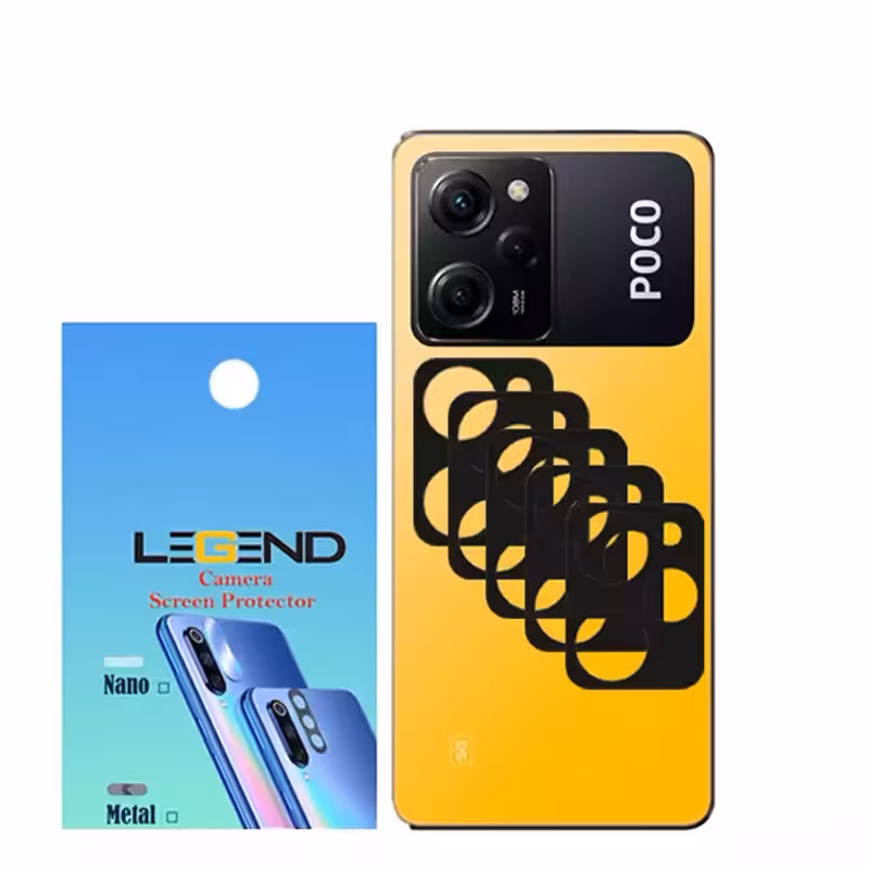 محافظ لنز دوربین LEGEND مدل قابدار مناسب موبایل شیائومی Poco X5 Pro بسته 5 عددی