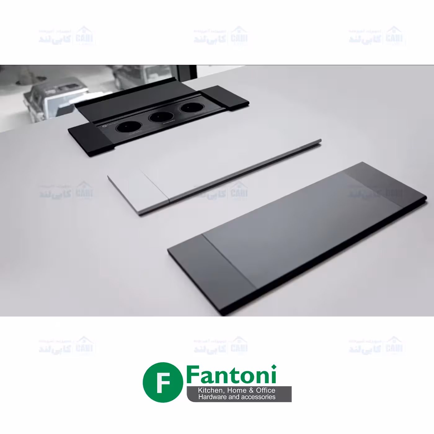 پریز برق مدل آمریکن با درب فلپ رنگ مشکی فانتونی N402
