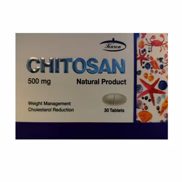 قرص کیتوزان کارن وزن 500 میلی گرم بسته 30 عددی