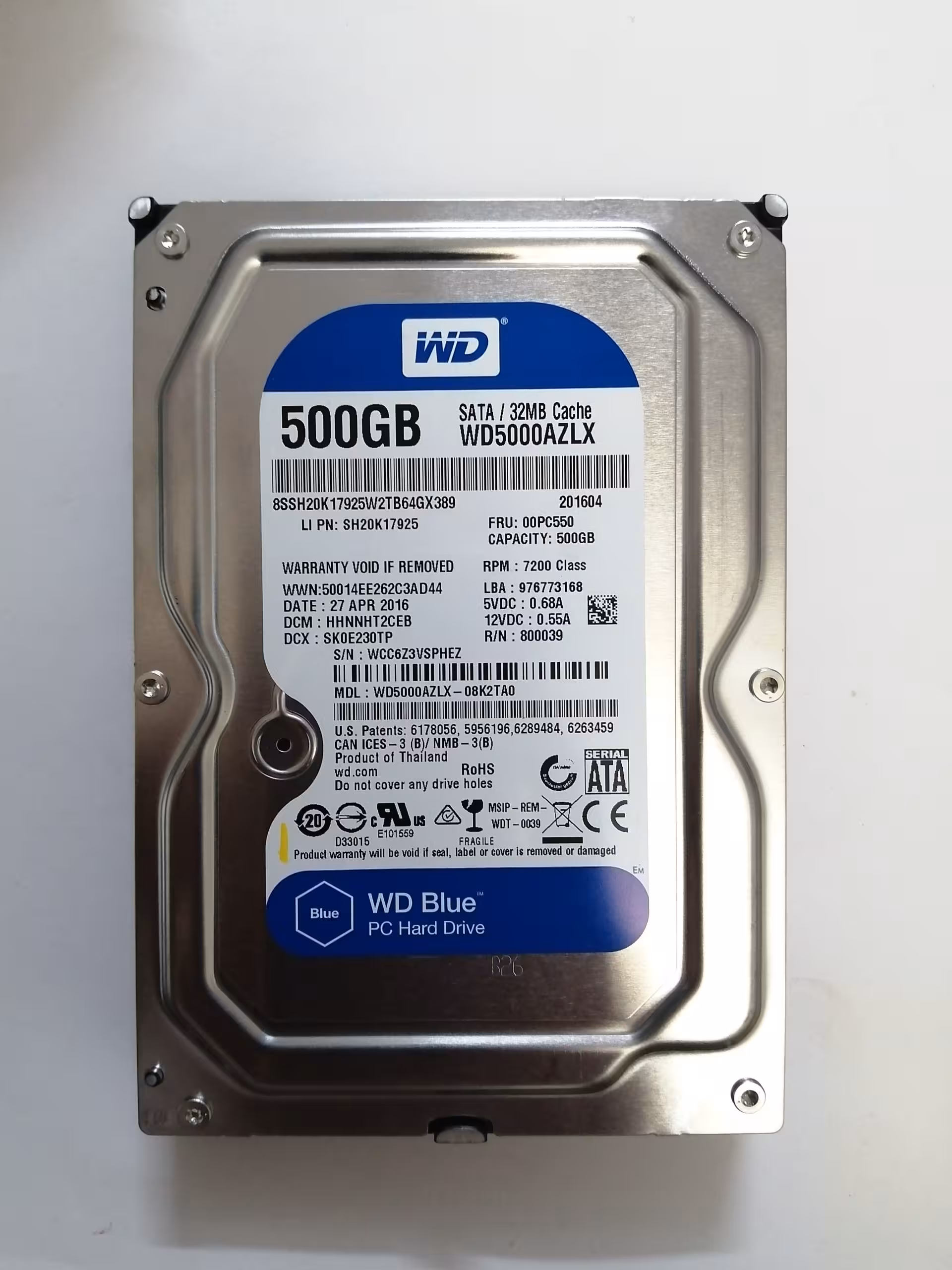 هارد western 500gb blue کد1036