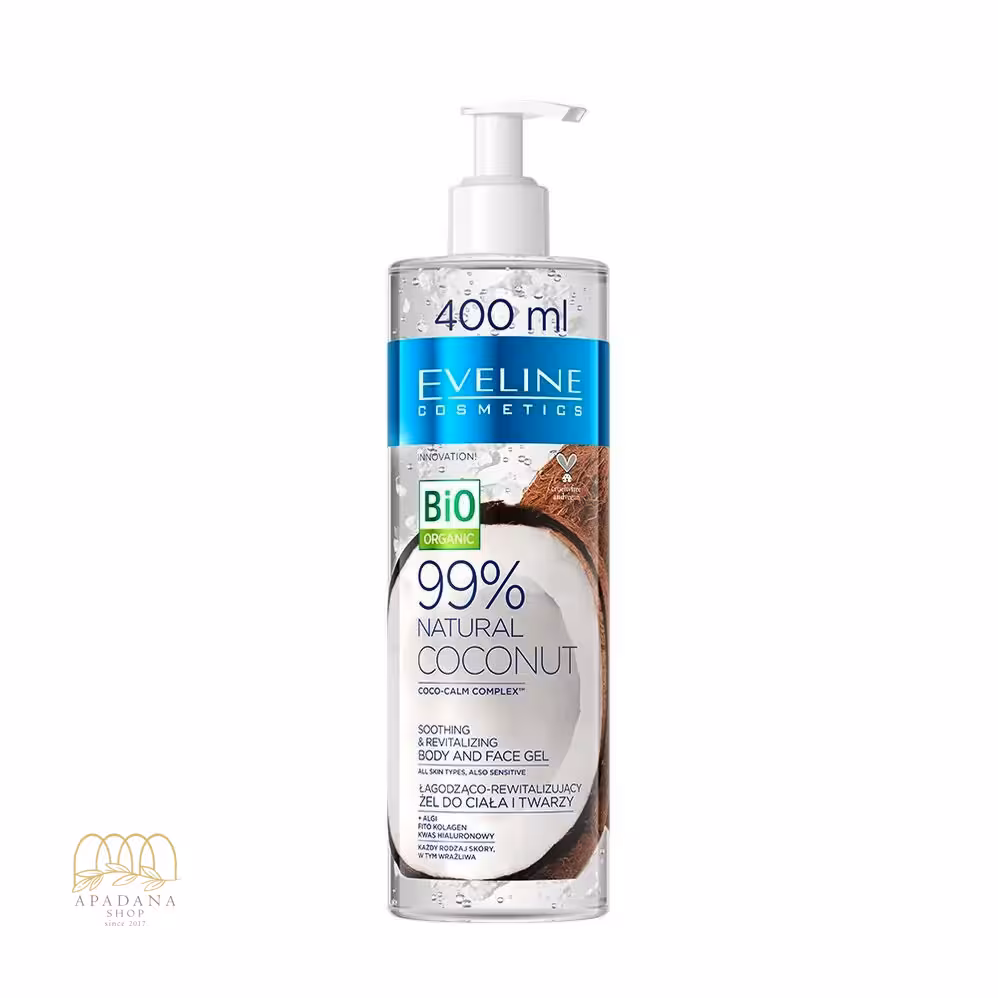 ژل تسکین دهنده و احیا کننده بدن و صورت نارگیل اولاین Natural Coconut حجم 400 میل