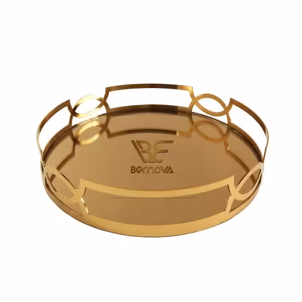 سینی کف اینه برند برنوا مدل طنابی طلایی