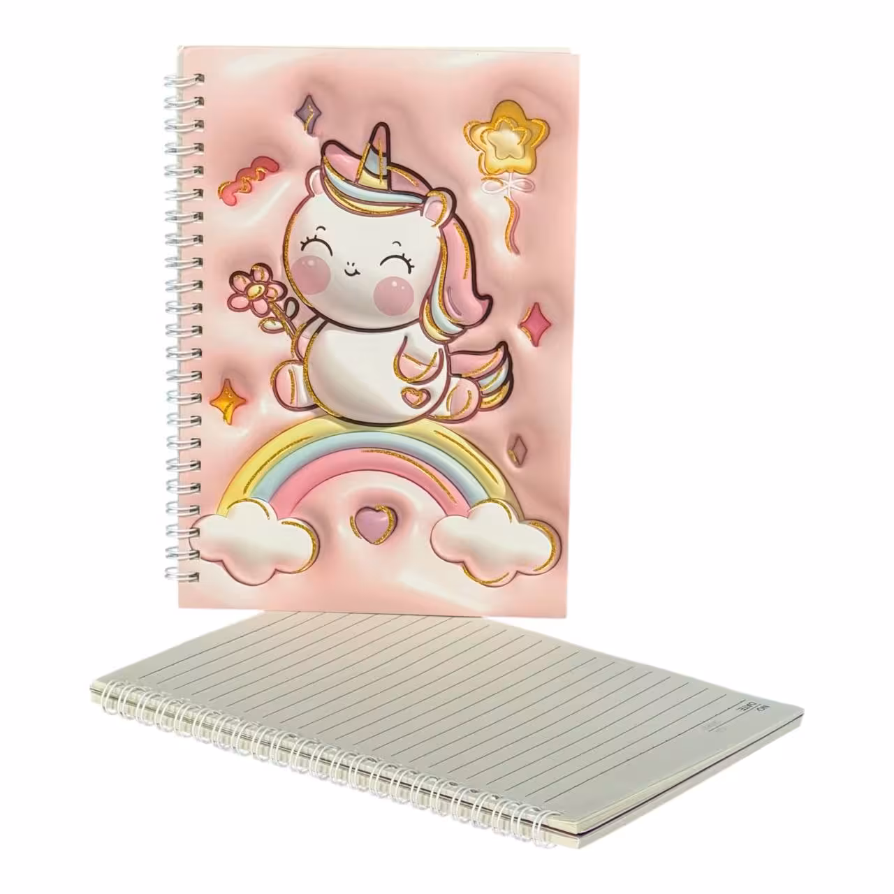 دفتر خط دار 60 برگ طرح یونیکورن گلبهی