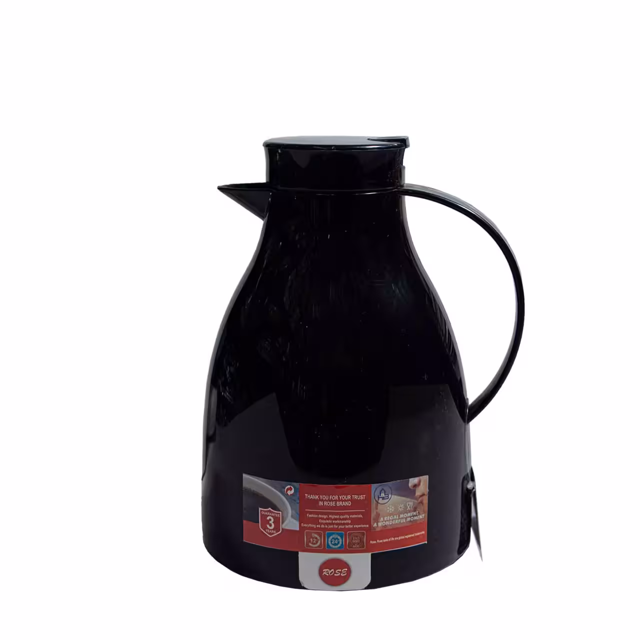 فلاسک پلاستیکی رز رنگ سیاه حجم 1500 میلی لیتری