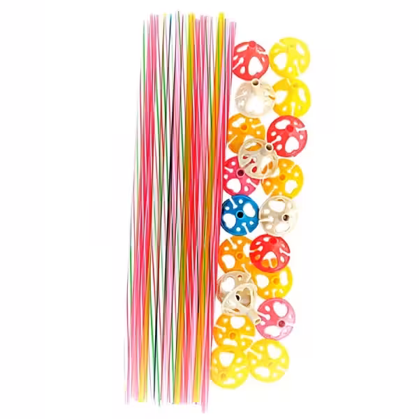 نی بادکنک رنگی (بسته 10 عددی)