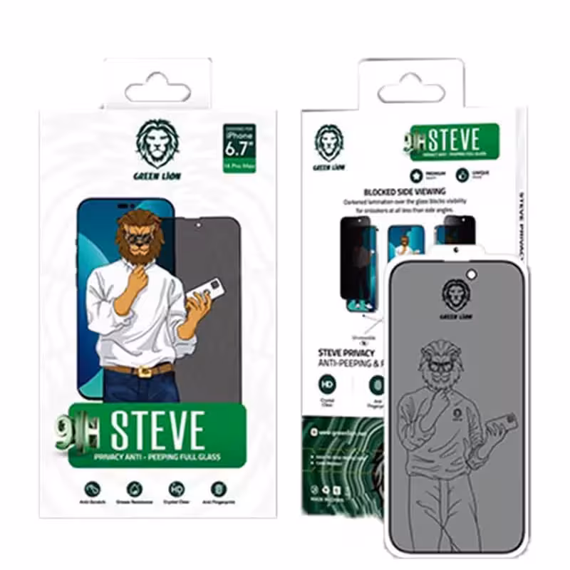 محافظ صفحه نمایش حریم شخصی گرین مدل 9H steve مناسب برای گوشی موبایل اپل iphone 14